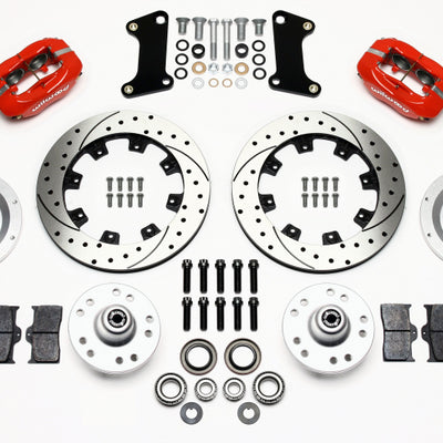 Wilwood Forged Dynalite Front Kit 12.19in Drilled Red 67-69 Camaro 64-72 Nova Chevelle
