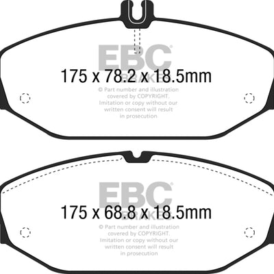 EBC 15+ Mercedes-Benz C300 (W205) 2.0 Turbo Ultimax2 Front Brake Pads