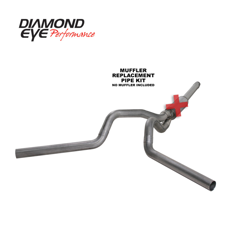 Diamond Eye KIT 4in Catback DUAL SS: 94-97 FORD 7.3L F250/F350 PWRSTROKE