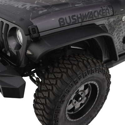 Bushwacker18-22 Jeep Wrangler JL 2/4 Door Front Flat Style Flares 2pc - Black