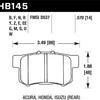 Hawk 02-06 Acura RSX / 02-11 Honda Civic Si / 00-09 S2000 DTC-70 Race Rear Brake Pads