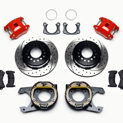 Wilwood D154 P/S P-B Kit Drilled-Red New Big Ford 2.50in Offset