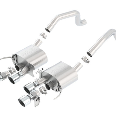 Borla 15 Chevy Corvette C7 ZO6 6.2L w/o AFM w/ NPP ATAK Quad RD RL IC Tips Center Rear Exit Exh