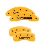 MGP 4 Caliper Covers Engraved Front & Rear MOPAR Yellow finish black ch