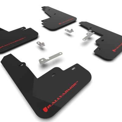 Rally Armor 21-25 Ford Mustang Mach-E/GT/Rally Black UR Mud Flap w/Red Logo