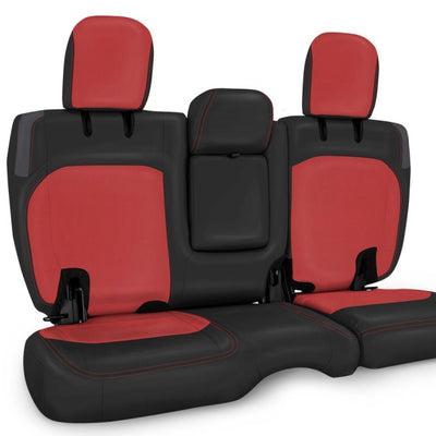 PRP 2018+ Jeep Wrangler JLU/4 door Rear Bench Cover with Leather Interior - Black/Red