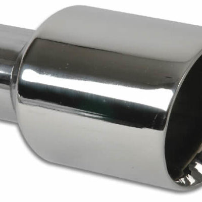 Vibrant 2.50in Inlet I.D. 3.50in Outlet O.D. Round Stainless Steel Tip (Double Wall Angle Cut)