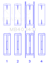 King Engine Bearings Ford 232 (Size 0.25) Main Bearing Set