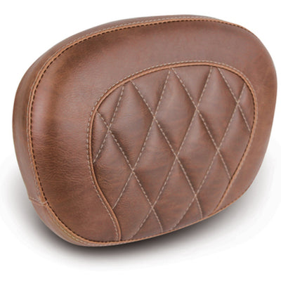Mustang 97-23 Harley Touring Sissy Bar Pad (12 inch x 9 inch) Diamond Stitch - Brown