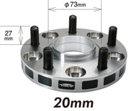 Project Kics 12x1.25 Hub 56mm 5x100 Wide Tread Spacers - 20mm