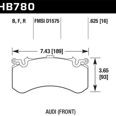 Hawk 2016 Audi A8 Front High Performance 5.0 Brake Pads