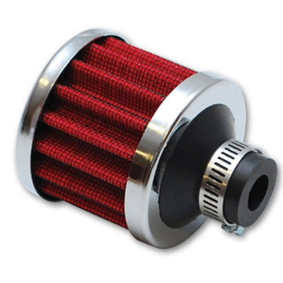 Vibrant Crankcase Breather Filter w/Chrome Cap 2 1/8in 55mm Cone ODx2 5/8in 68mm Tallx3/4in 19mm ID