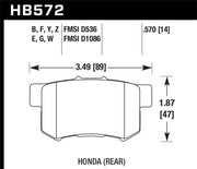 Hawk 02-04 Honda Civic Si / 99-08 Acura TL DTC-60 Race Rear Brake Pads