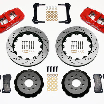 Wilwood AERO6 Front Hat Kit 14.00 Drilled Red 2005-2014 Mustang