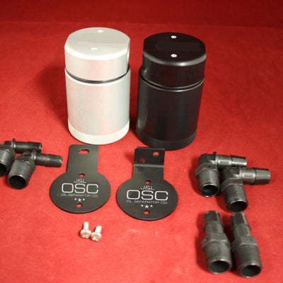 J&L Oil Separator 3.0 Base Kit - Clear Anodized (Incl 2 Brackets & 6 Fittings)