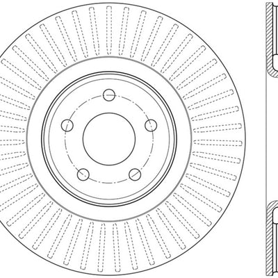 StopTech 14+ Ford Focus ST w/ 335mm Brakes Front Right Slotted & Drilled Rotor