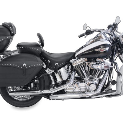 Mustang 06-17 Harley Softail Wide Tire(200mm)Wide Tour Solo Seat w/Driver Backrest Studs - Black