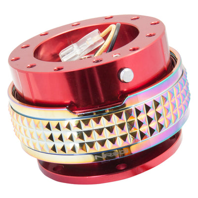 NRG Quick Release Kit - Pyramid Edition - Red Body / Neochrome Pyramid Ring