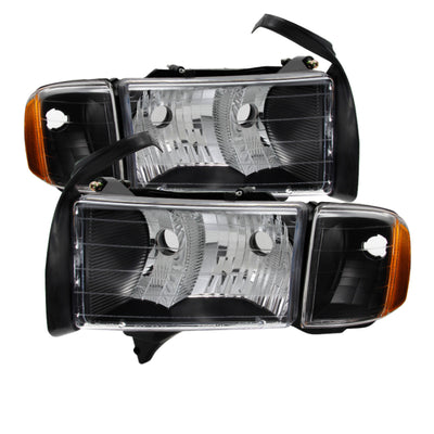 xTune Dodge Ram Sport Model Only 1999-2002 OEM Headlights Black HD-JH-DR99-SP-BK