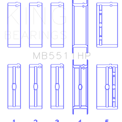 King Engine Bearings GM 326/350/389/400 w/ 3in Main (Size .020) Main Bearing Set