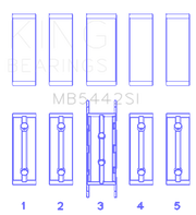 King Ford/Mazda Duratec 2.0/2.3 DOHC (Size 0.25) Silicon Bi-Metal Aluminum Main Bearing Set