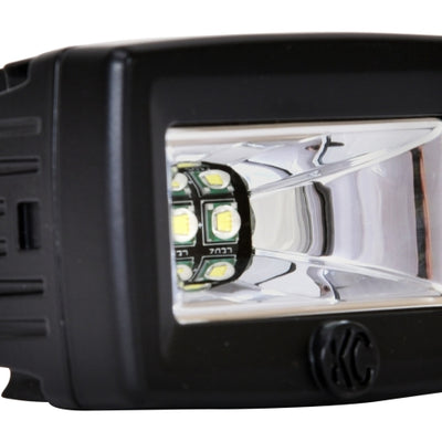 KC HiLiTES C-Series 2in. C2 LED Light 20w Area Flood Beam (Single) - Black