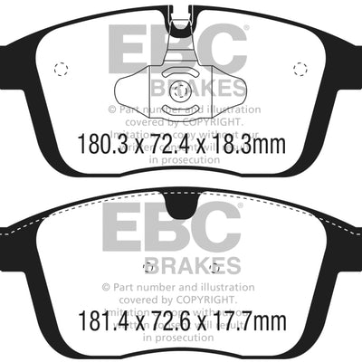 EBC 2016+ Volvo XC60 2.0L Turbo T5 Redstuff Front Brake Pads