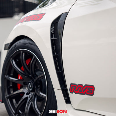 Seibon 17-18 Honda Civic Type-R Carbon Fiber Fender Ducts (Pair)