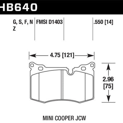 Hawk 09-10 Mini Cooper Performance Ceramic Street Front Brake Pads