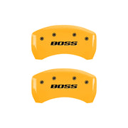 MGP 4 Caliper Covers Engraved Front & Rear MGP Yellow finish black ch
