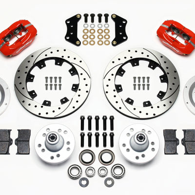 Wilwood Forged Dynalite Front Kit 12.19in Drill-Red Magnum Force Drop Spindle