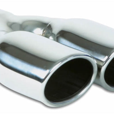 Vibrant Dual 3.25in x 2.75in Oval SS Exhaust Tip (Single Wall Angle Cut Rolled Edge)