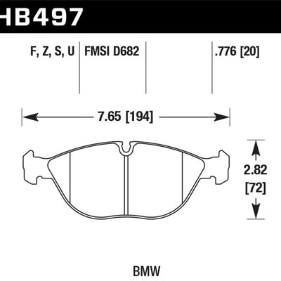 Hawk 99-09 / 11-12 Mercedes SL Class HPS 5.0 Front Brake Pads