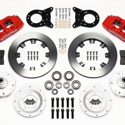 Wilwood Dynapro 6 Front Hub Kit 12.19in Red 1965-1969 Mustang Disc & Drum Spindle