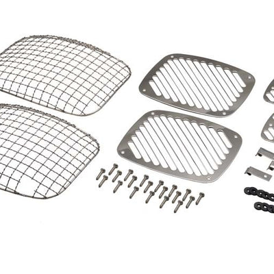 Kentrol 87-95 Jeep Wrangler YJ Billet/Wire Mesh Set 6 Pieces - Polished Silver