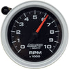 AutoMeter Tachometer Gauge 10K RPM 3 3/4in Pedestal w/Ext. Shift-Light - Black Dial/Black Case