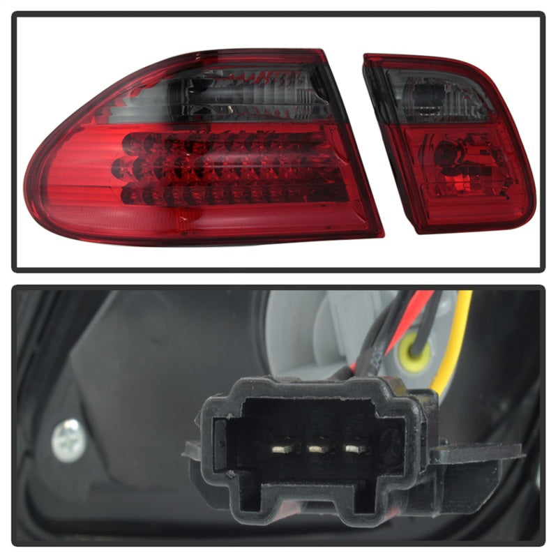 xTune Mercedes Benz W210 E-Class 96-02 LED Tail Lights Red Smoke ALT-CL-MBW210-LED-RSM