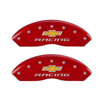 MGP 4 Caliper Covers Engraved F & R Chevy Racing Red Finish Silver Char 1988 Chevrolet Corvette