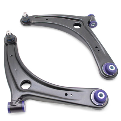 SuperPro 2008 Mitsubishi Lancer GTS Front Lower Control Arm Set w/ Bushings - w/ Positive Caster