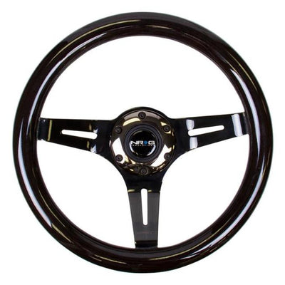 NRG Classic Wood Grain Steering Wheel (310mm) White w/Neochrome 3-Spoke Center