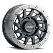 Raceline A12BG Squad 15x7in/4x137 BP/10mm Offset/110.18mm Bore - BLK & Gunmetal Ring Beadlock Wheel