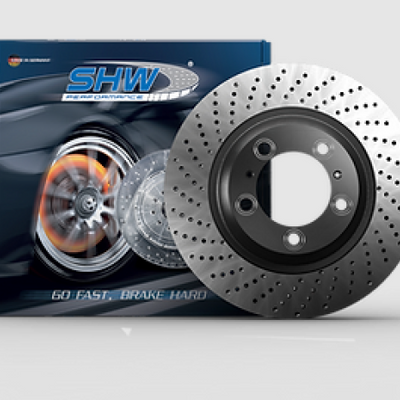SHW 00-04 Porsche Boxster Roadster S 3.2L Rear Cross-Drilled Monobloc Brake Rotor (98635240301)