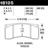 Hawk DTC-80 Brembo/Alcon 20mm Race Brake Pads