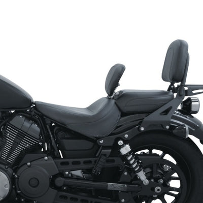 Mustang 14-21 Yamaha Bolt Standard Touring Solo Seat w/ Driver Backrest - Black