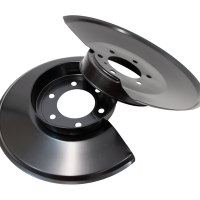 Kentrol 76-78 Jeep CJ Disc Brake Dust Cover JeepBlack Powdercoat Stainless