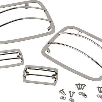 Kentrol 87-95 Jeep Wrangler YJ Light Guard Set 4 Pieces - Polished Silver