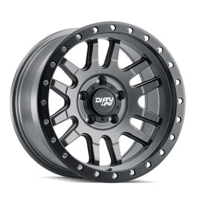 Dirty Life 9309 Canyon Pro 17x9/6x139.7 BP/0mm Offset/106mm Hub Satin Graphite Wheel - Beadlock