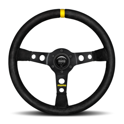 Momo MOD07 Steering Wheel 350 mm -  Black Suede/Black Spokes/1 Stripe