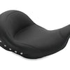 Mustang 08-21 Harley Electra Glide,Rd Glide,Rd King, Str Glide Lowdown Solo Seat w/Studs - Black