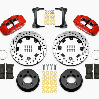 Wilwood Narrow Superlite 4R Front Kit 12.19in Drilled Red 87-89 Jeep YJ
